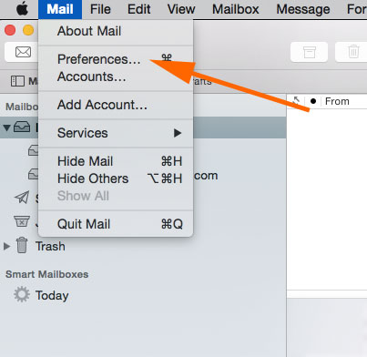 Mac Mail Preferences, Outgoing SMTP Setting