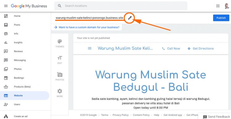 Edit the name on the Google My Business Google website