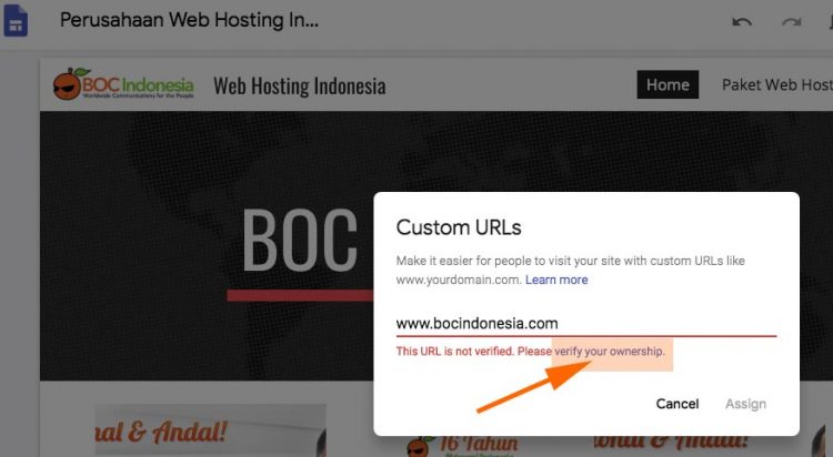 google site controls custom domain